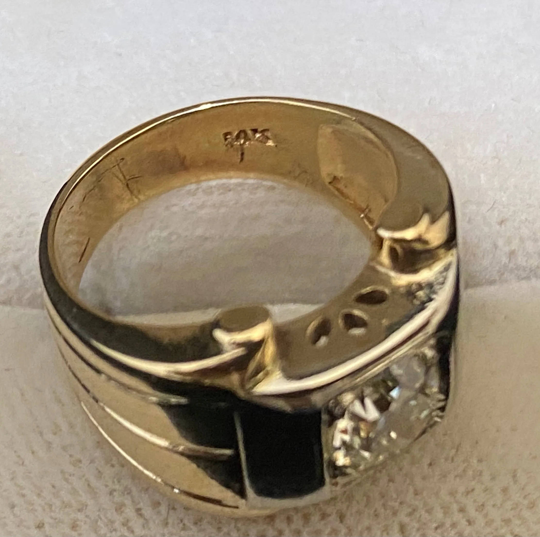 Antique Designer Solid Yellow Gold with Old Mine Diamond Flat-top Ring - $20K Appraisal Value w/CoA}