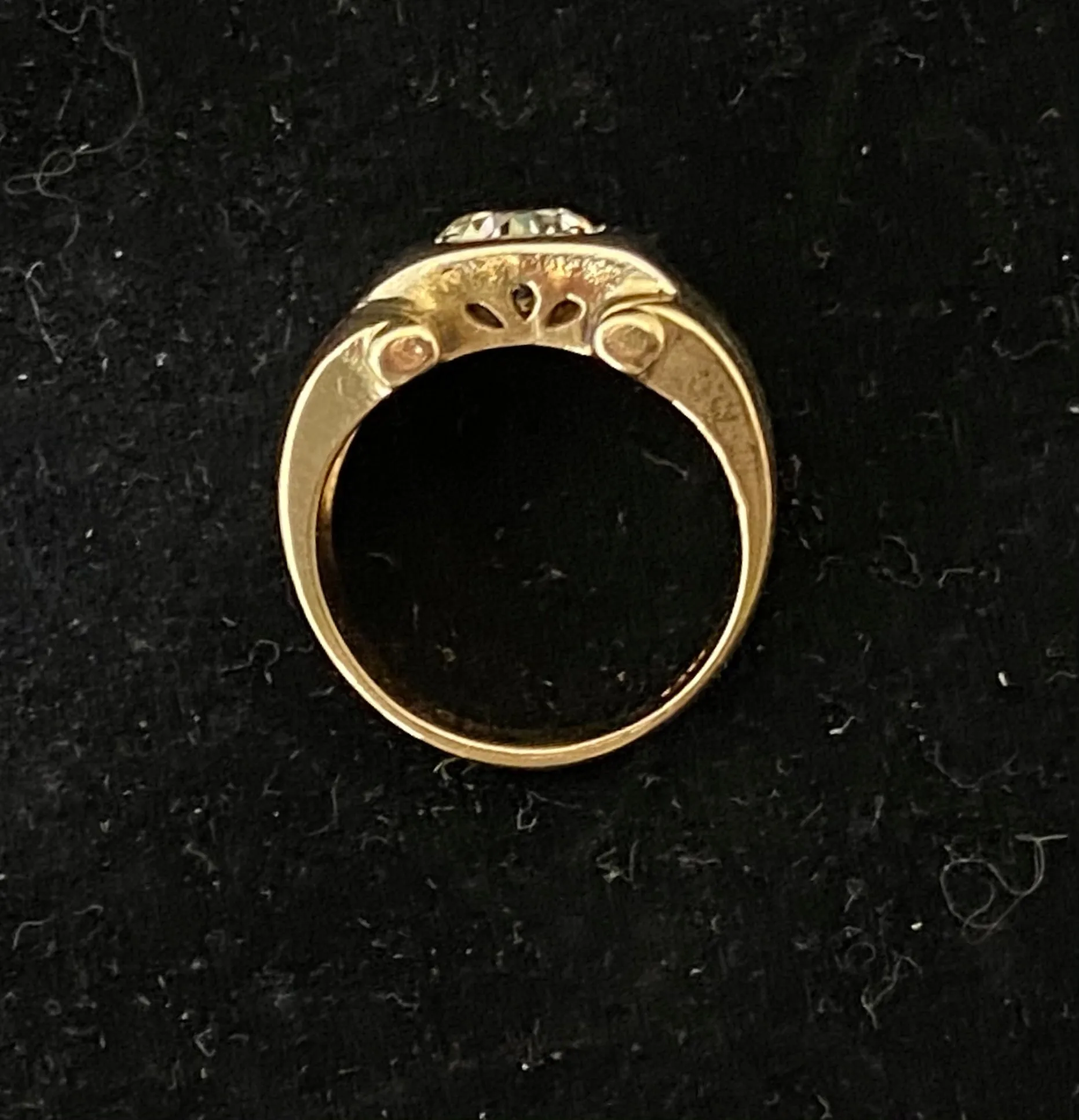 Antique Designer Solid Yellow Gold with Old Mine Diamond Flat-top Ring - $20K Appraisal Value w/CoA}
