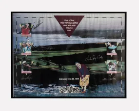Autographed 1991 Senior Skins Game Poster w/5 Signatures - $10K APR w/ CoA!