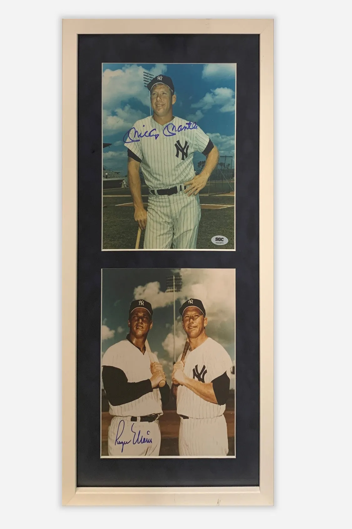 Autographed MICKEY MANTLE & ROGER MARIS NY Yankees Framed Photos 1960s - APR $4K