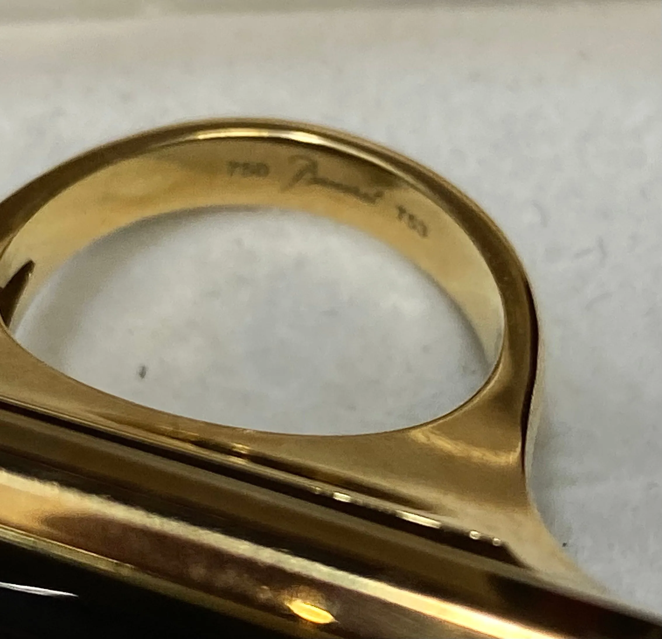 BACCARAT 18K Yellow Gold with Brown Mordore Lead Crystal Ring - $20K Appraisal Value w/CoA}