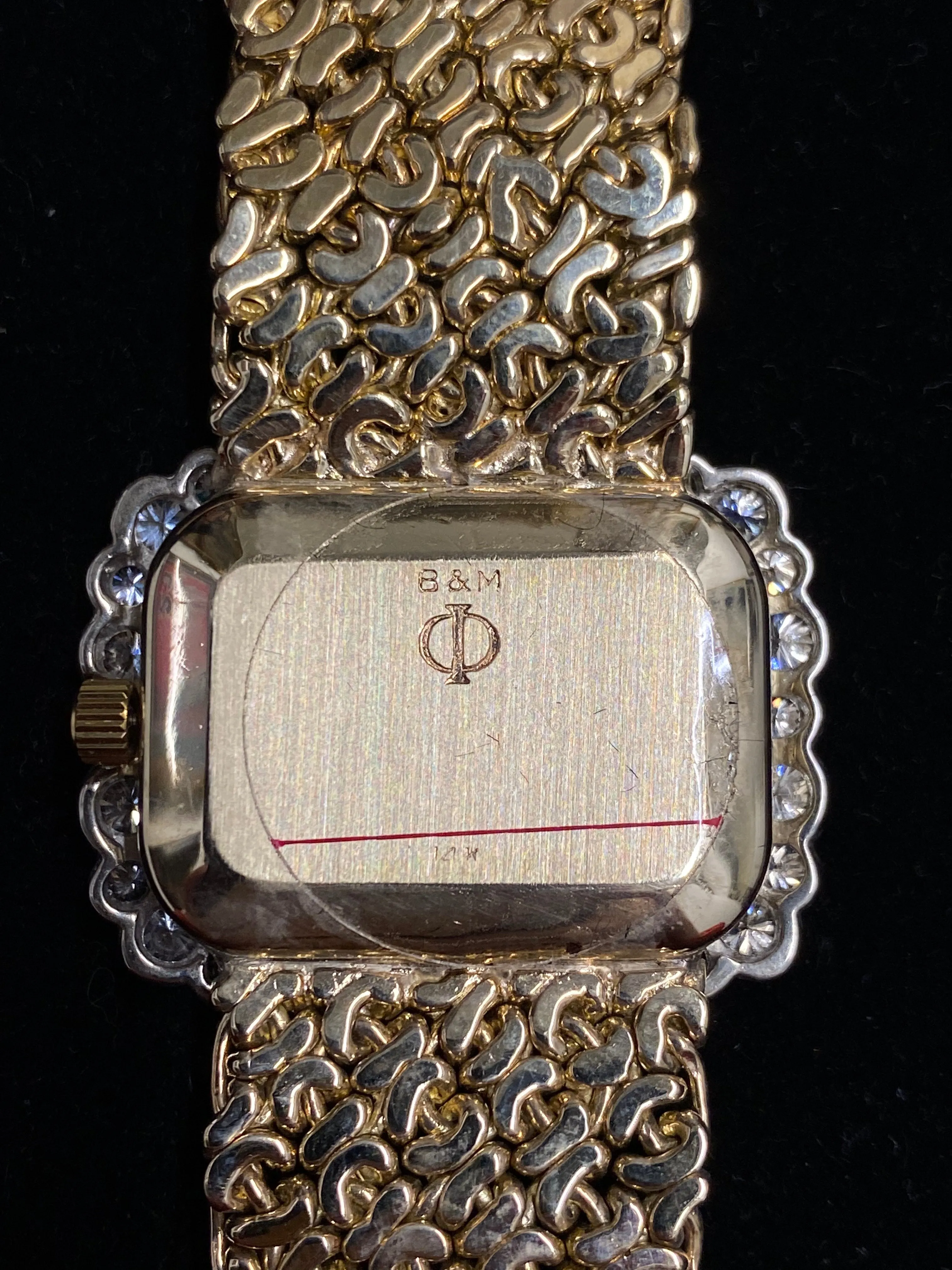 BAUME & MERCIER 28-Diamond Solid Yellow Gold Rectangular Watch -$40K APR w/ COA!