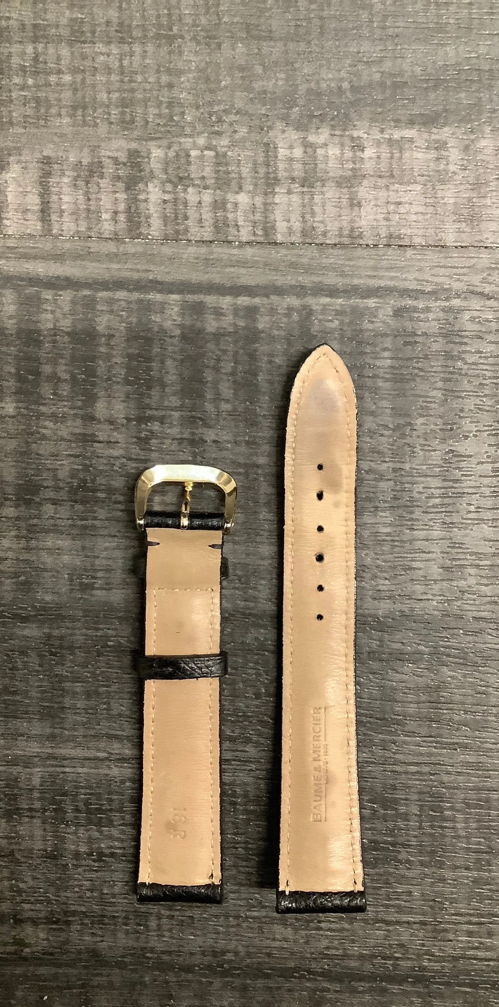 BAUME & MERCIER Black Padded Lizzard Watch Strap - $500 APR VALUE w/ CoA! ✓