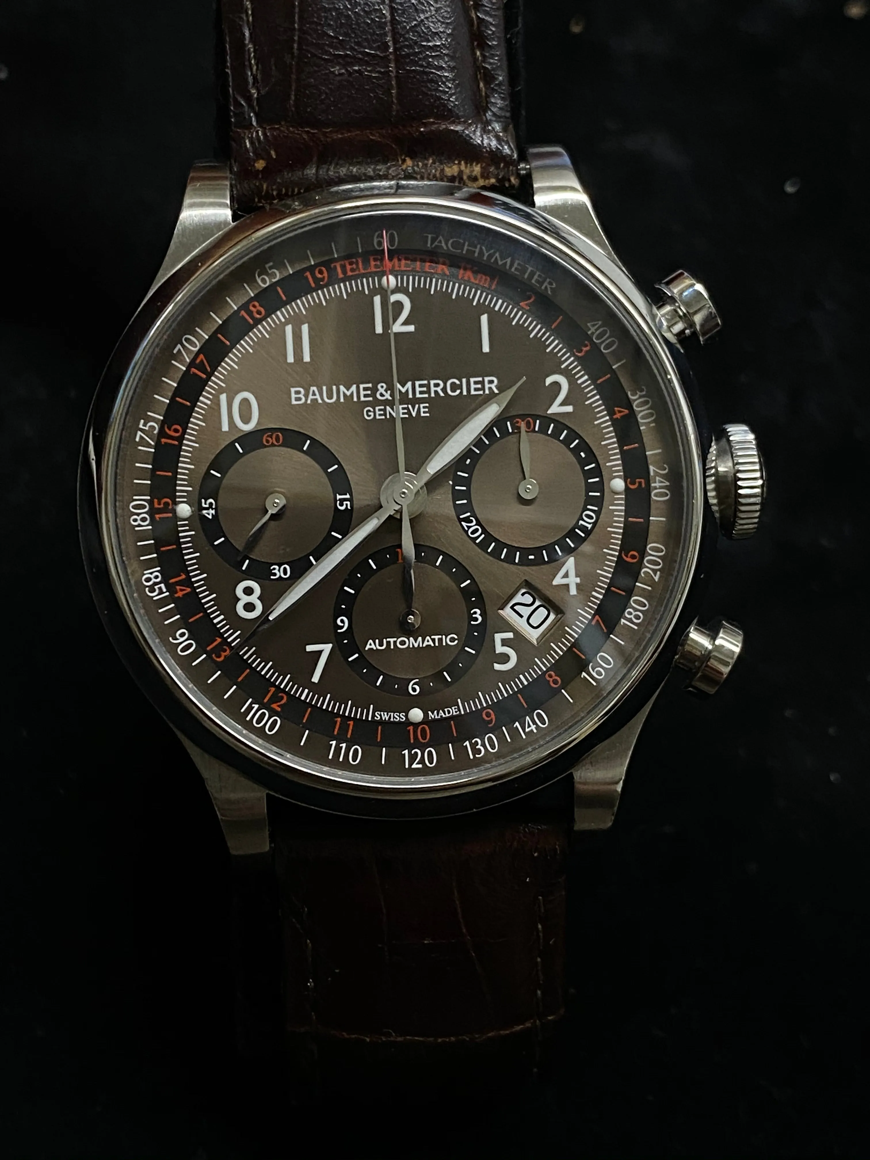 BAUME & MERCIER Capeland Stainless Steel Automatic Chronograph - $10K Appraisal Value! ✓
