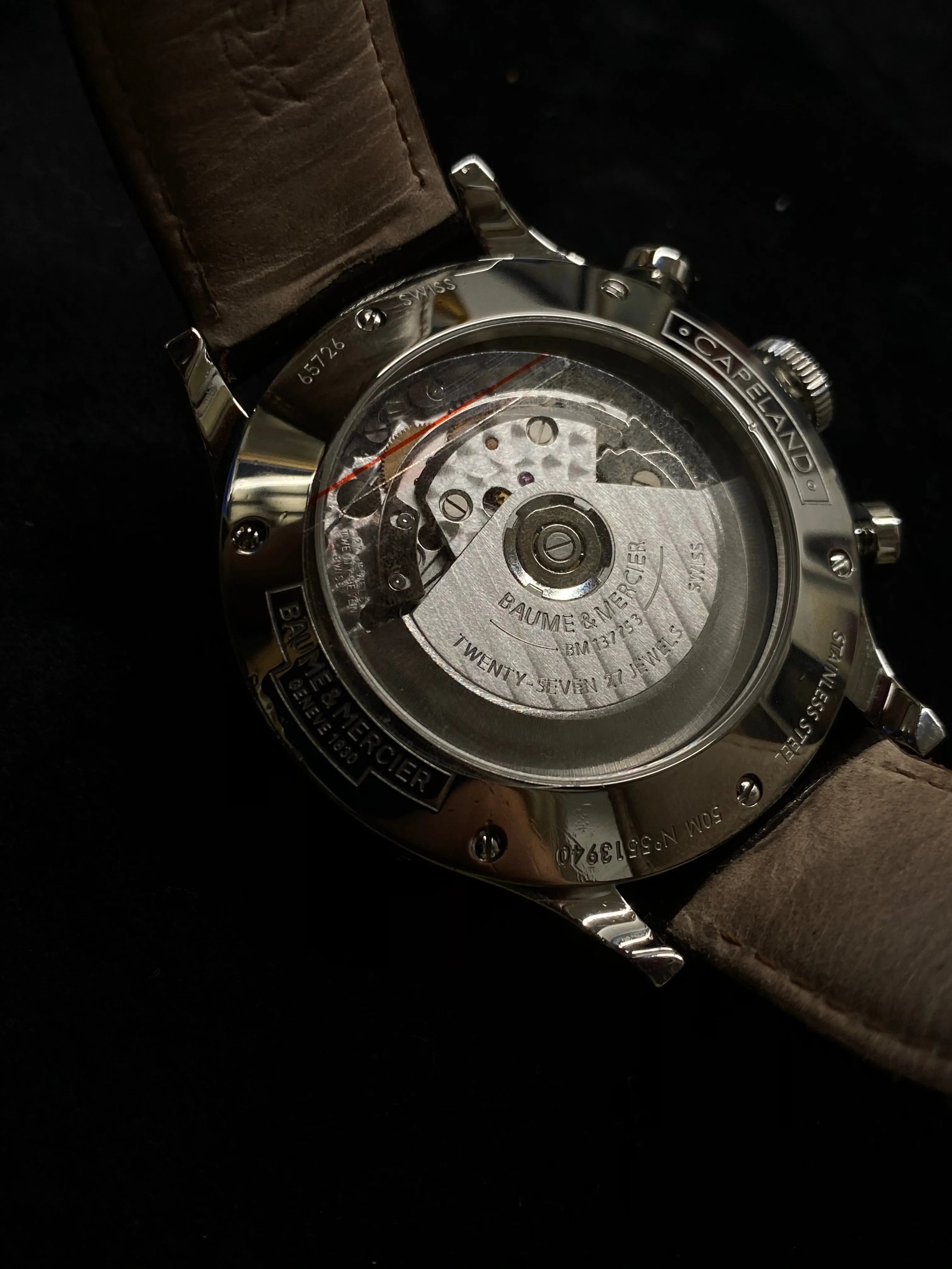 BAUME & MERCIER Capeland Stainless Steel Automatic Chronograph - $10K Appraisal Value! ✓