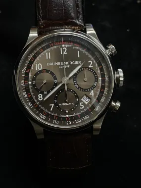 BAUME & MERCIER Capeland Stainless Steel Automatic Chronograph - $10K Appraisal Value! ✓