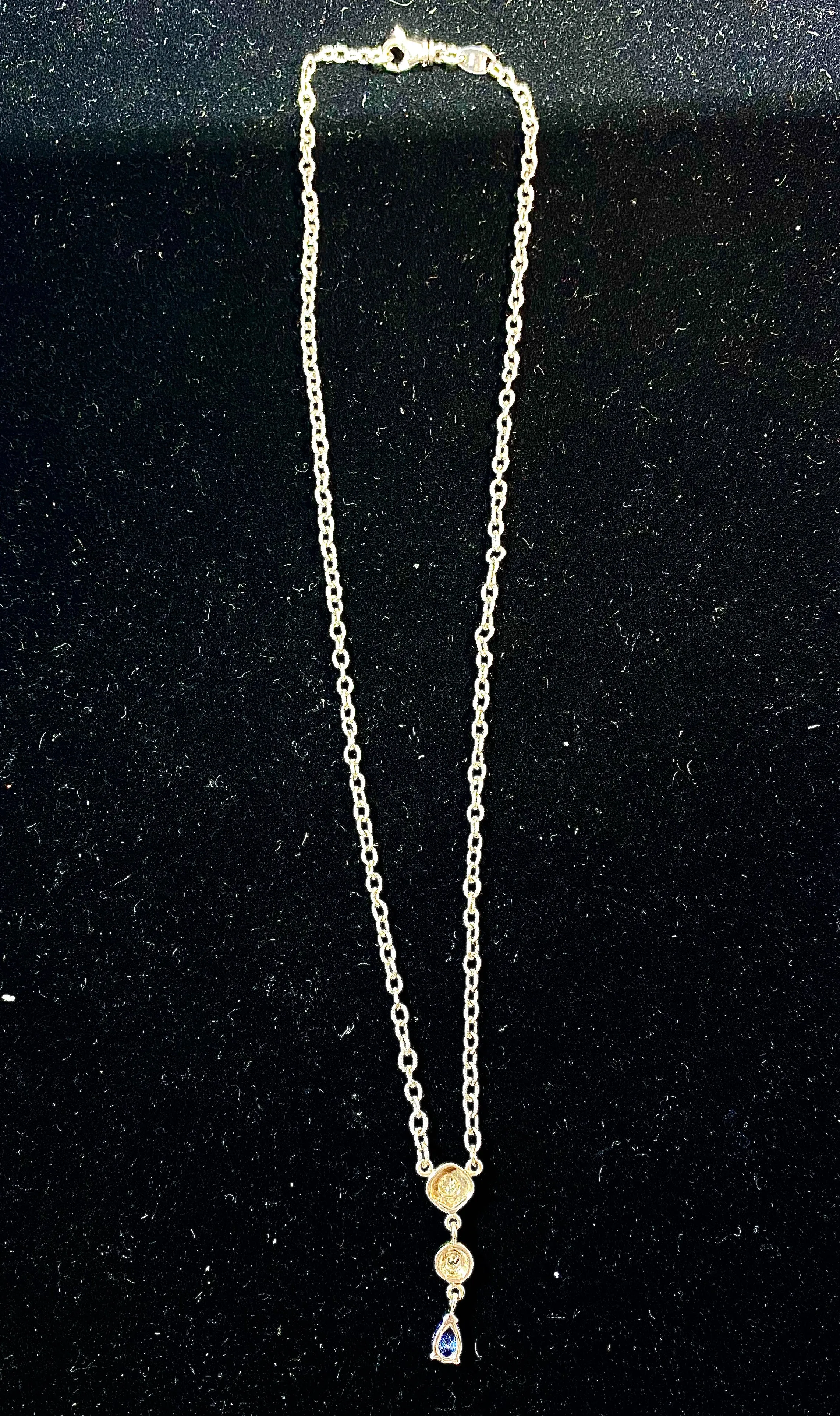 Beautiful Antique Designer 18KWG Tanzanite Pendant/Diamonds Necklace - $10K APR Value w/ CoA!