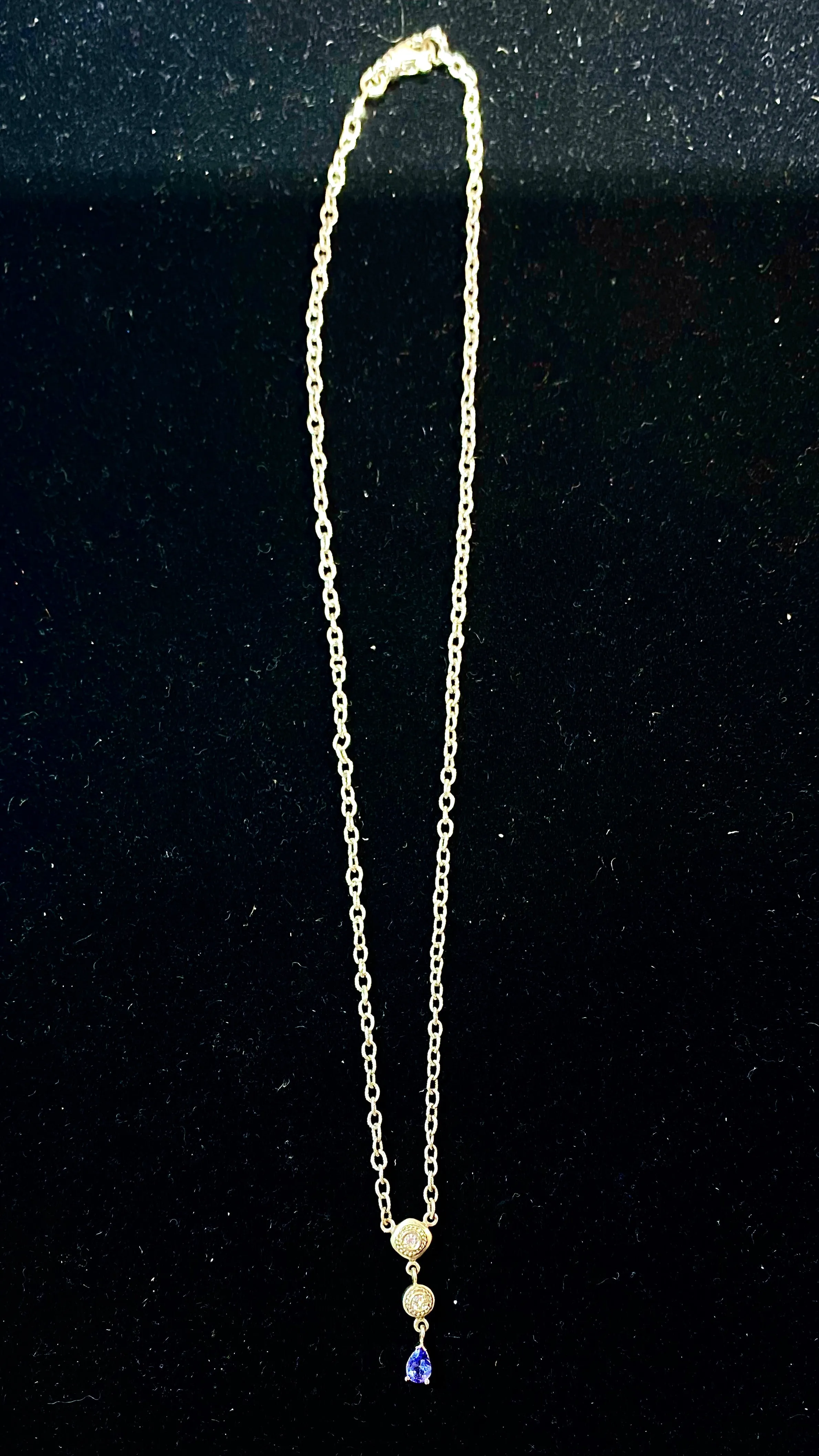 Beautiful Antique Designer 18KWG Tanzanite Pendant/Diamonds Necklace - $10K APR Value w/ CoA!