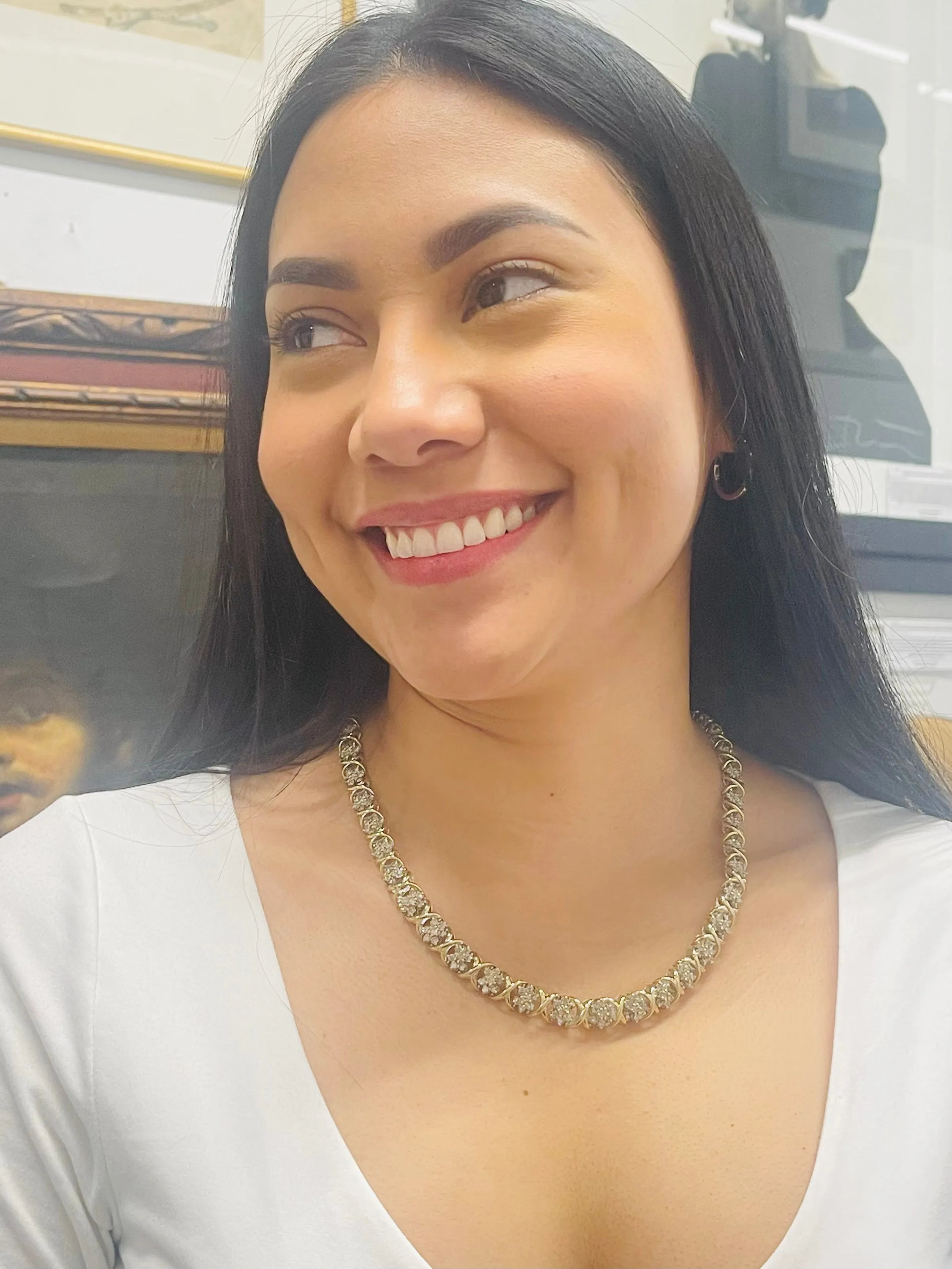 Beautiful "266" Diamonds Solid Yellow & White Gold Necklace - $80K APR w/ CoA!!!