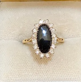 Beautiful Unique Solid Yellow Gold Onyx & Diamond Ring - $6K Appraisal Value w/CoA}