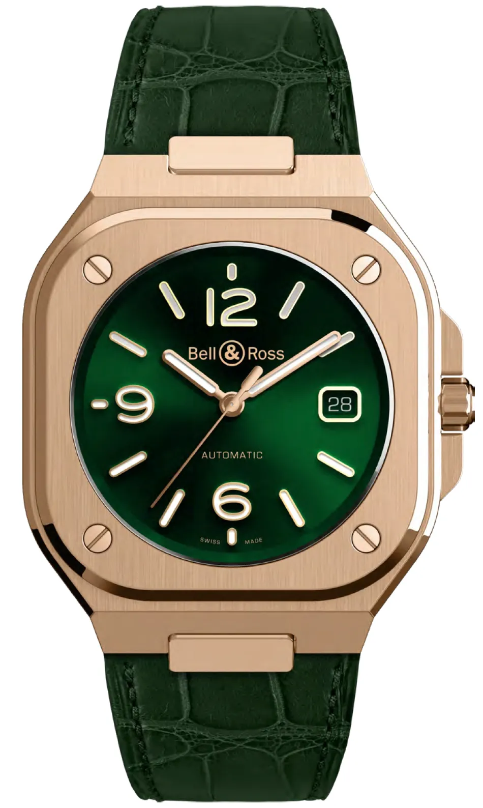Bell & Ross BR 05 Auto Green Gold Alligator