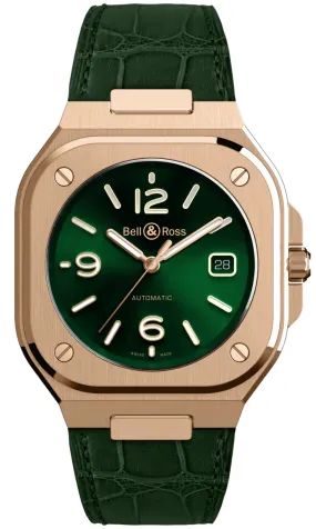 Bell & Ross BR 05 Auto Green Gold Alligator