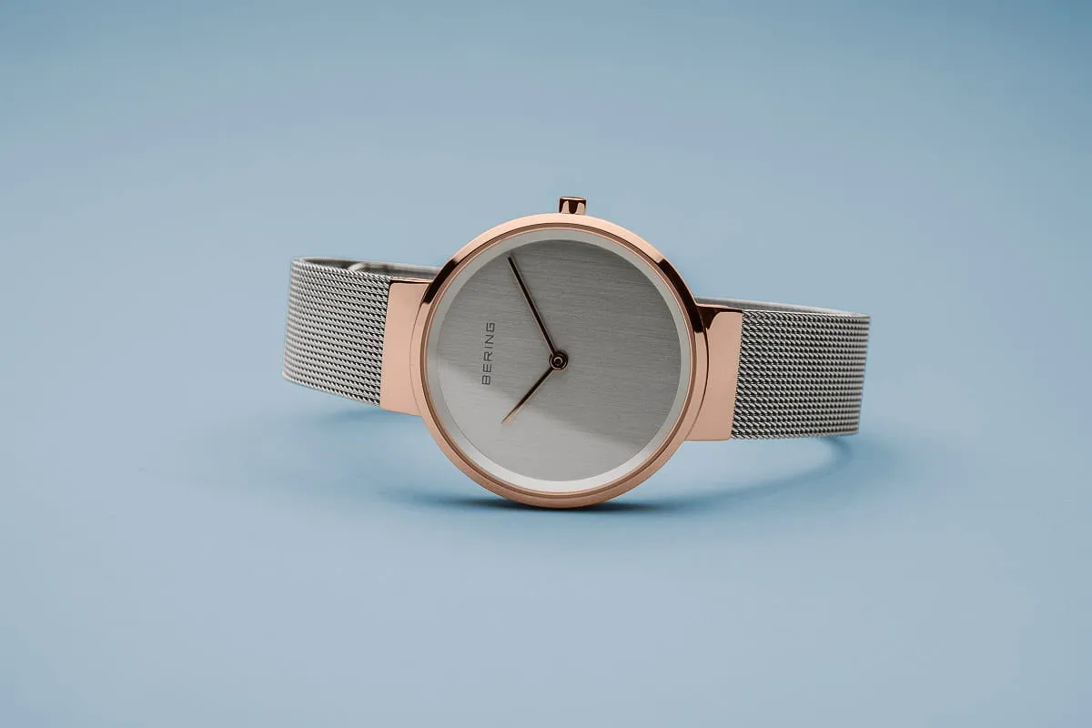 Bering Classic Rose Gold & Stainless Steel Mesh Ladies Watch
