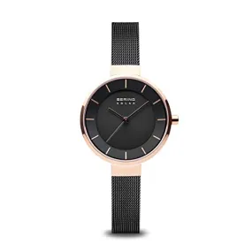 BERING Women's Watch Solar Movement - Solar Collection with Stainless Steel and Sapphire Crystal 14631-XXX Bracelet Watches, Black, 31, Bracelet