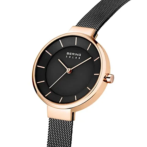 BERING Women's Watch Solar Movement - Solar Collection with Stainless Steel and Sapphire Crystal 14631-XXX Bracelet Watches, Black, 31, Bracelet