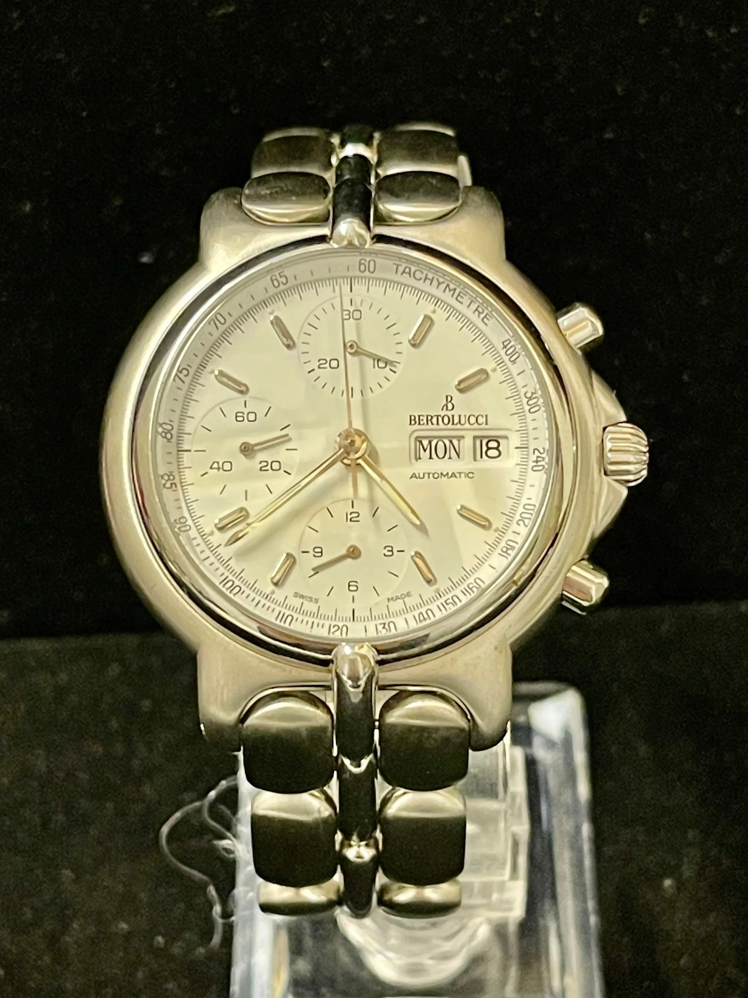 Bertolucci Jumbo Chrono Day/Date Feature SS Automatic Mens Watch- $14K APR w/COA