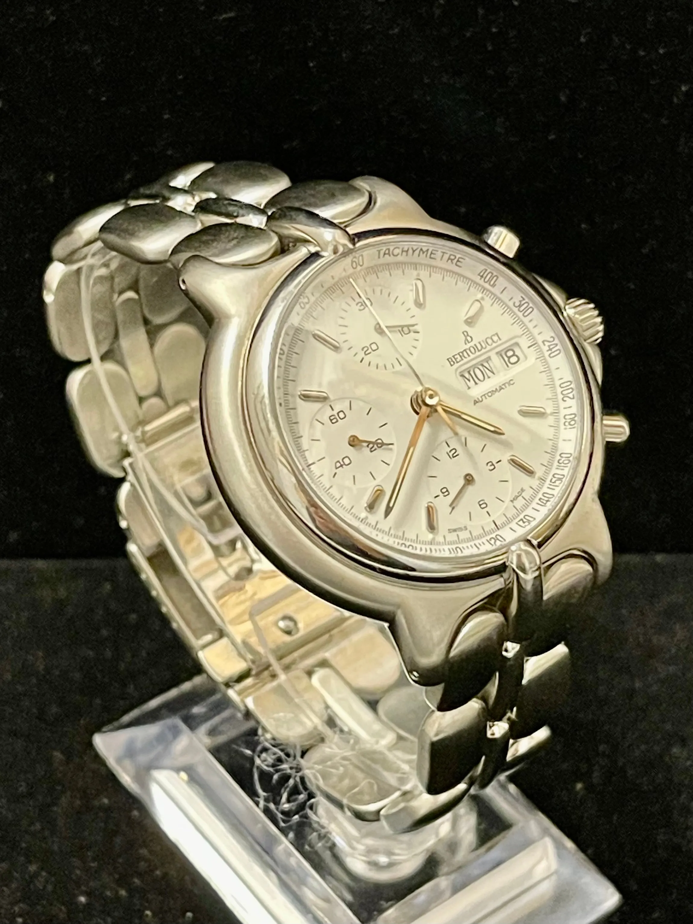 Bertolucci Jumbo Chrono Day/Date Feature SS Automatic Mens Watch- $14K APR w/COA