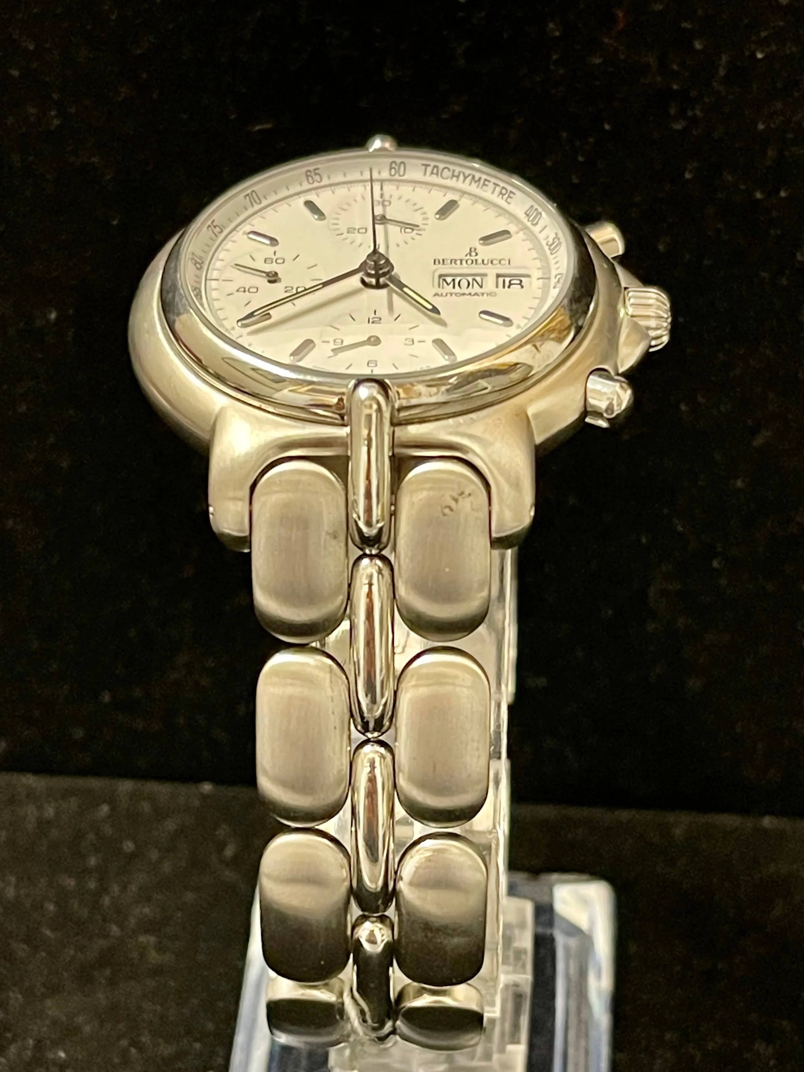 Bertolucci Jumbo Chrono Day/Date Feature SS Automatic Mens Watch- $14K APR w/COA