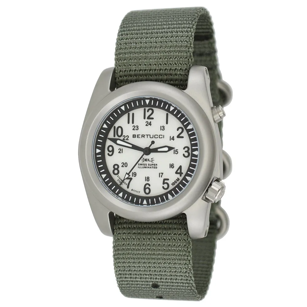 Bertucci A-2SEL Mens Defender Drab Nylon Band Gray Japan Quartz Dial Watch - 22029