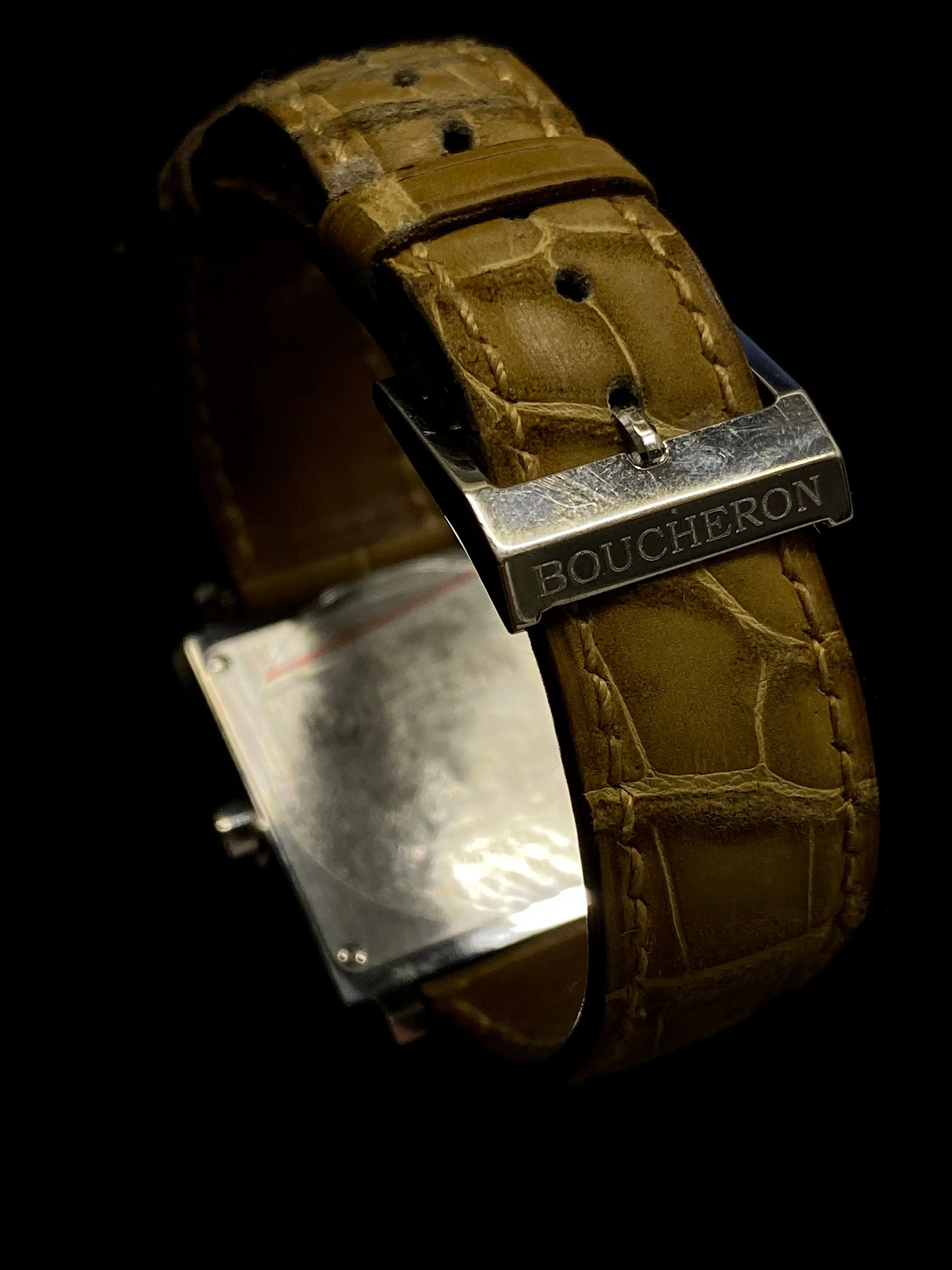 BOUCHERON Pyramid Classic 18K White Gold Square Wristwatch - $10K Appraisal Value! ✓