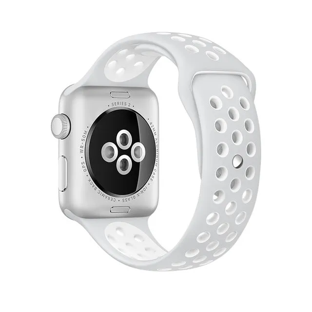 Brand Silicon Sports Band Strap for Apple Watch 38/42mm 1:1 Original Black/Volt Black/Gray Silver iwatch watchbands FOHUAS