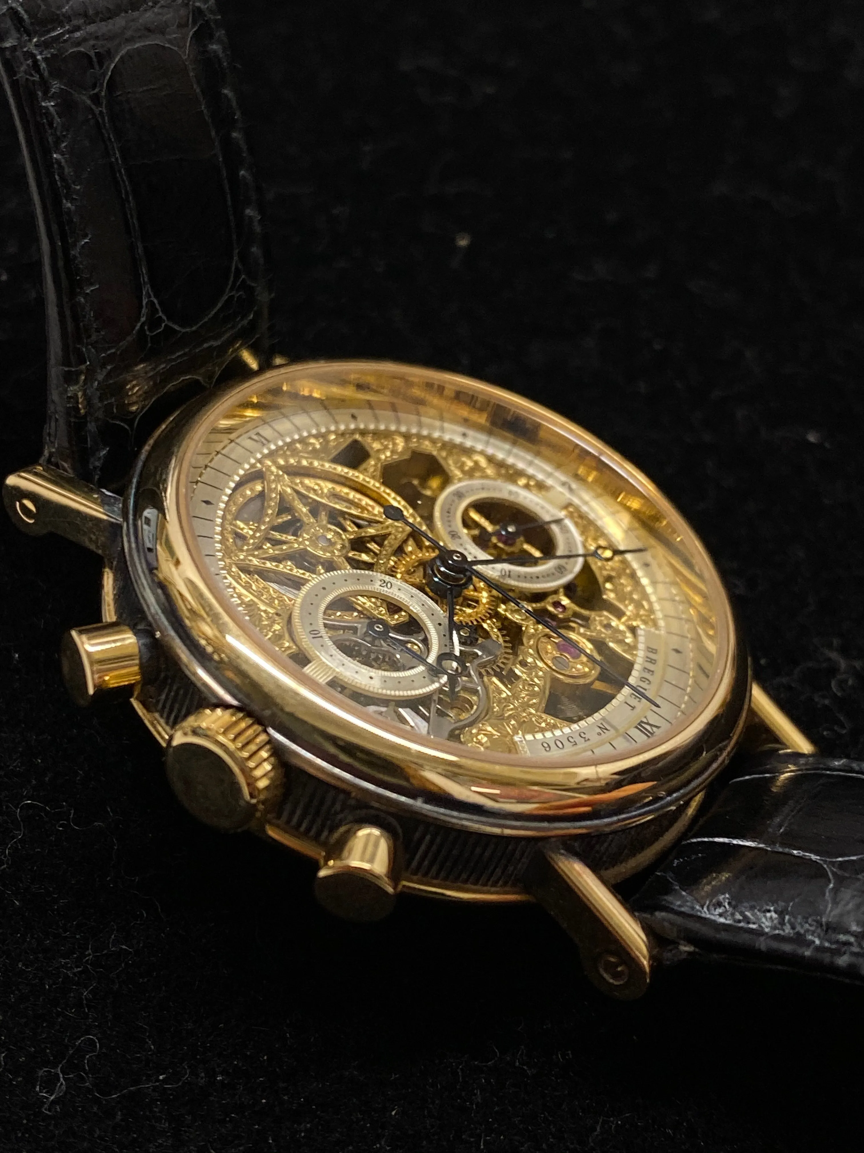 BREGUET Rare Limited Edition 18K Rose Gold Automatic Skeleton Chronograph Ref. #3235 - $200K Appraisal Value! ✓