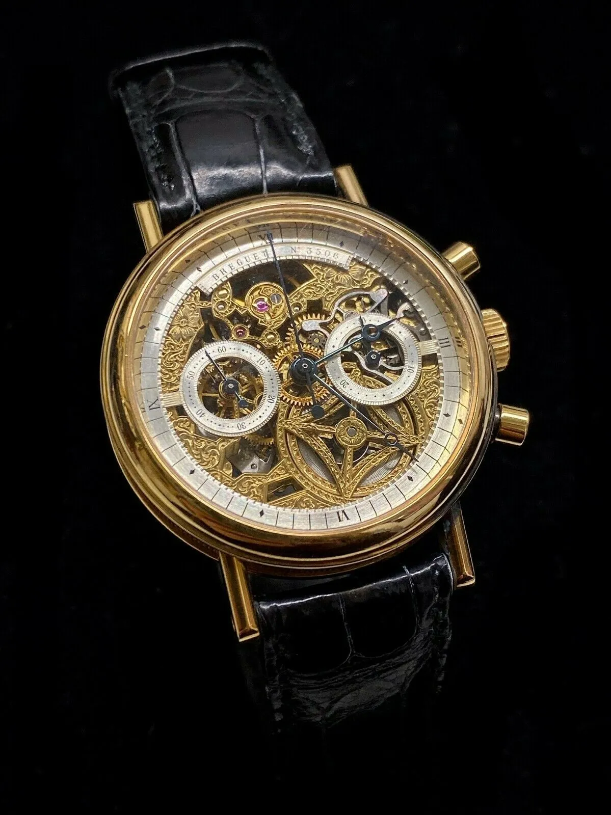 BREGUET Rare Limited Edition 18K Rose Gold Automatic Skeleton Chronograph Ref. #3235 - $200K Appraisal Value! ✓