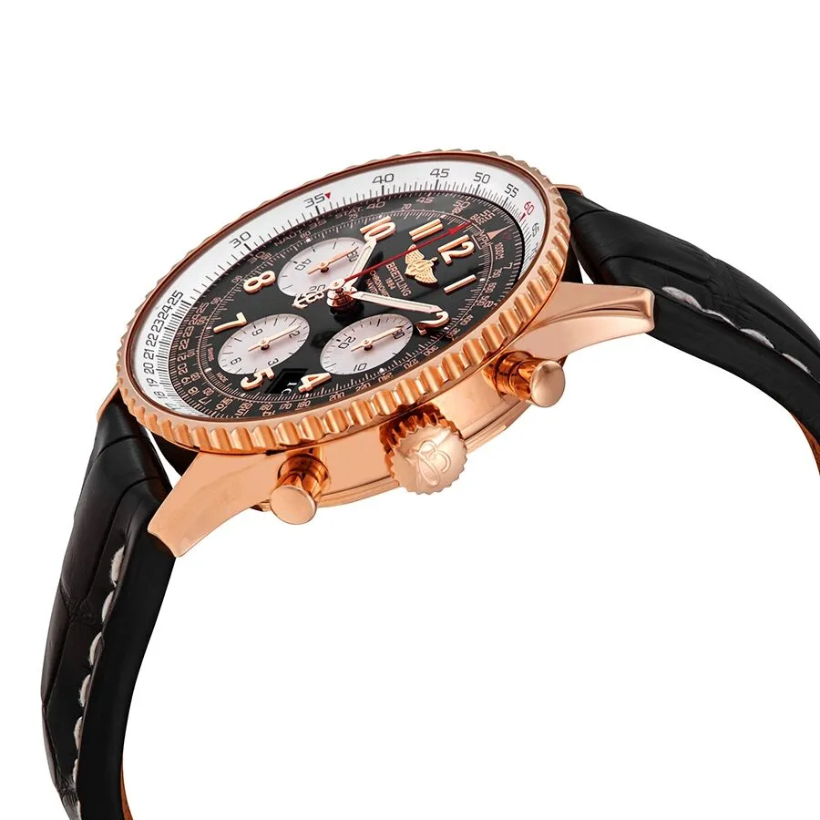 Breitling Navitimer 01 Black Dial 18k Rose Gold Chronograph Men's Watch RB012012/BB07BKCT RB012012/BB07-743P