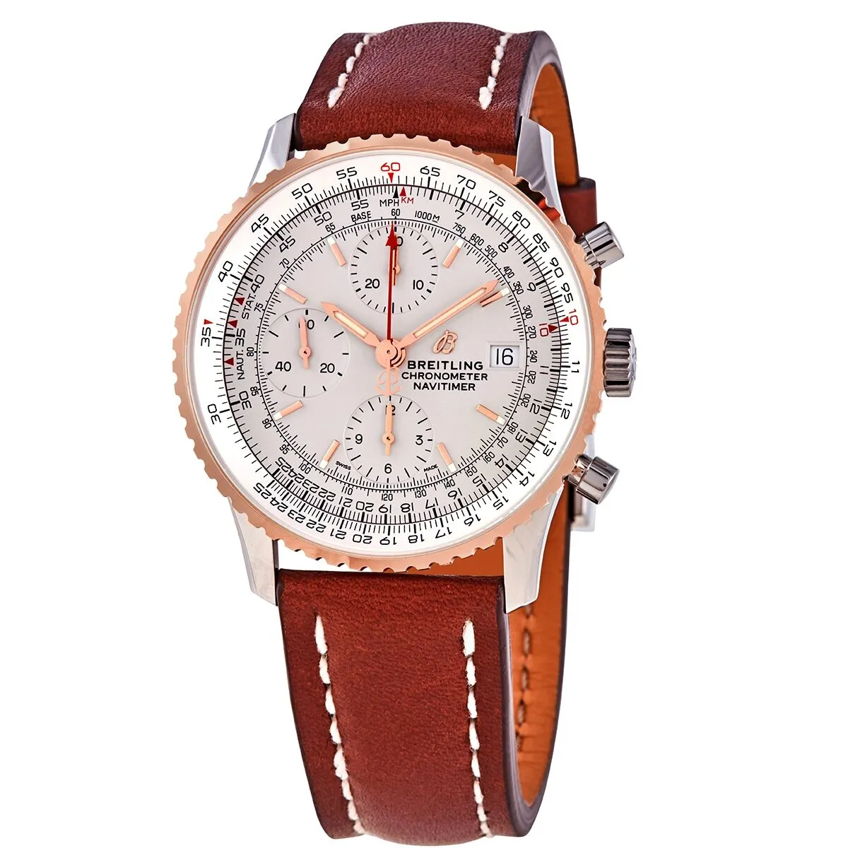 Breitling Navitimer Chronograph Automatic Chronometer Silver Dial Men's Watch U13324211G1X1
