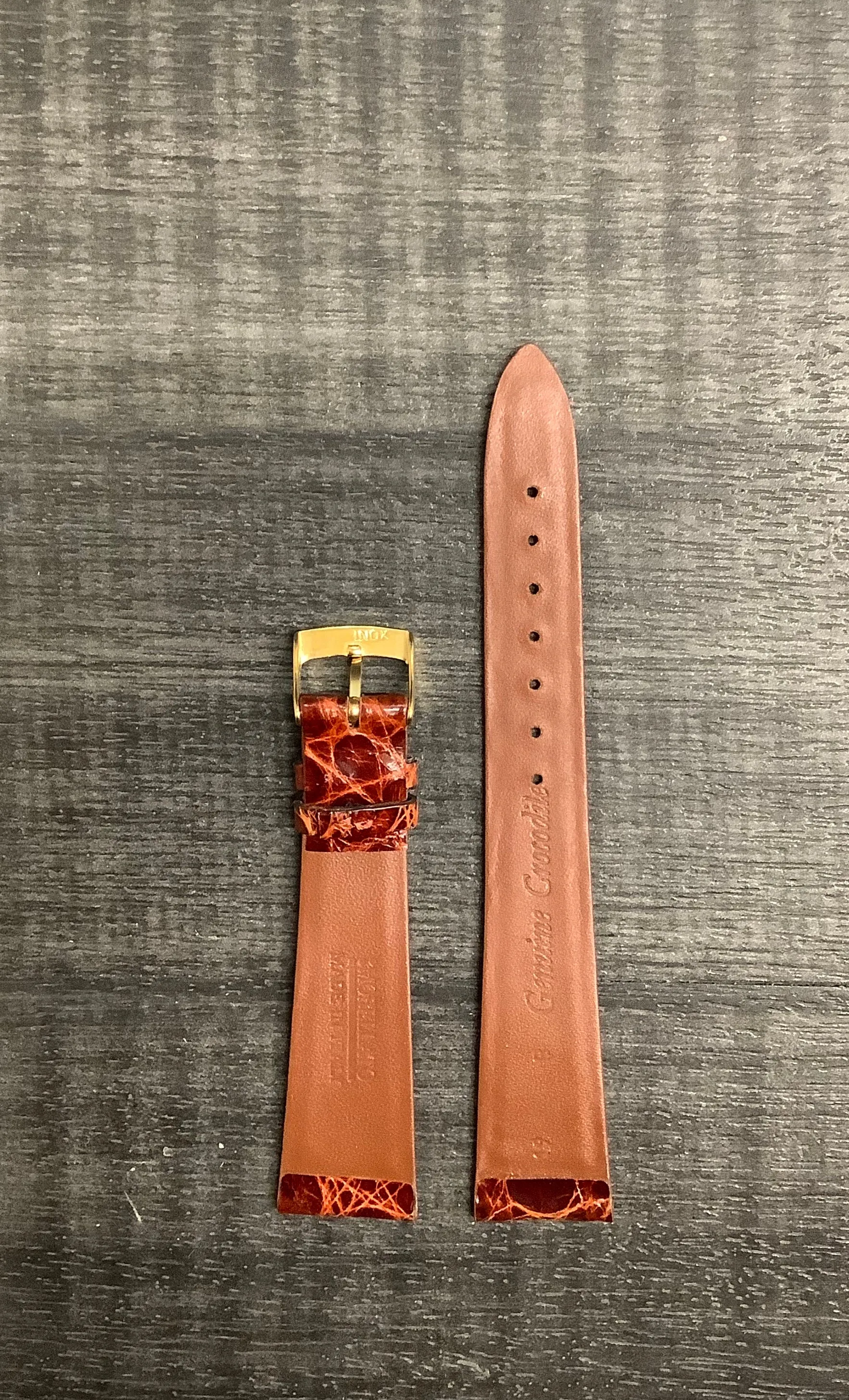 Brown Padded Crocodile Leather Watch Strap - $600 APR VALUE w/ CoA! ✓
