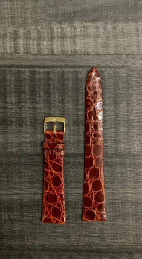 Brown Padded Crocodile Leather Watch Strap - $600 APR VALUE w/ CoA! ✓