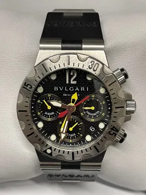 BVLGARI Diagono Scuba SC40S Flyback Chrono Brand New Mens Watch- $16K APR w/ COA