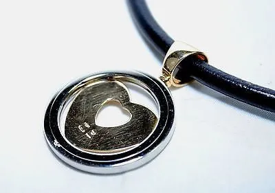 BVLGARI Genuine 18K Yellow Gold & Steel Heart Pendant with Original Cord - $3K VALUE