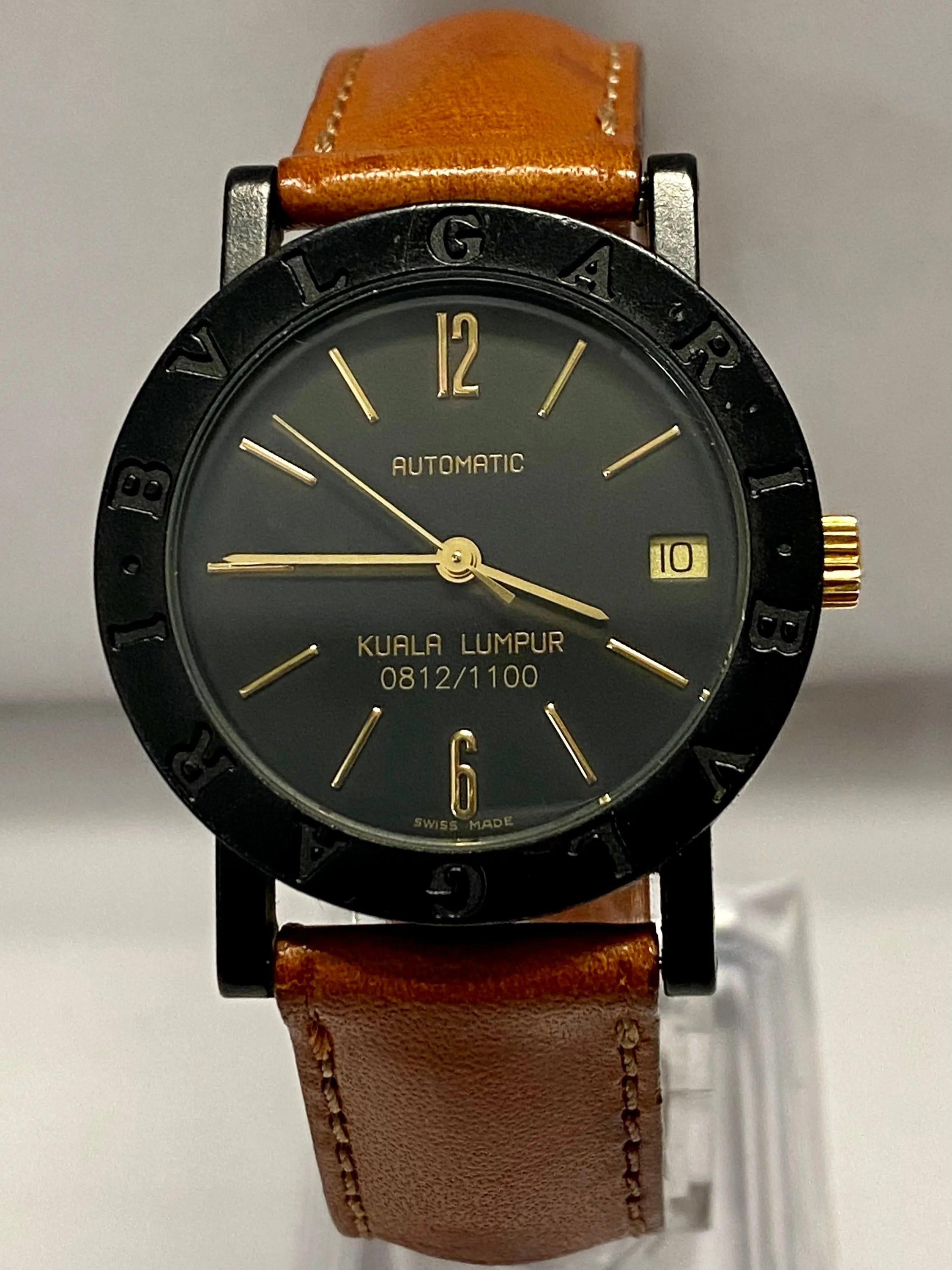 BVLGARI Kuala Lumpur #812/1100 Date Black Plastic Men's Watch - $10K APR w/ CoA!