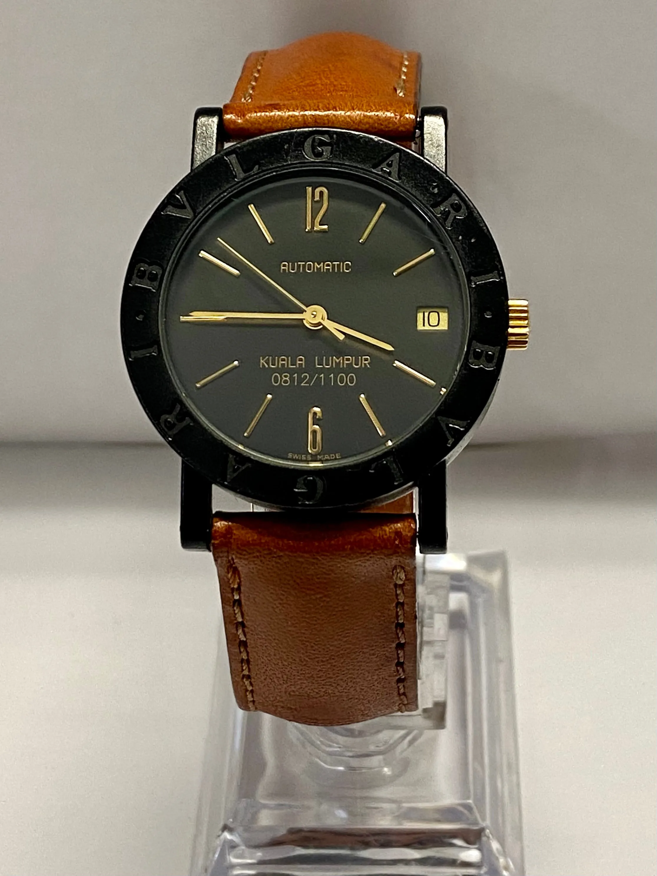 BVLGARI Kuala Lumpur #812/1100 Date Black Plastic Men's Watch - $10K APR w/ CoA!