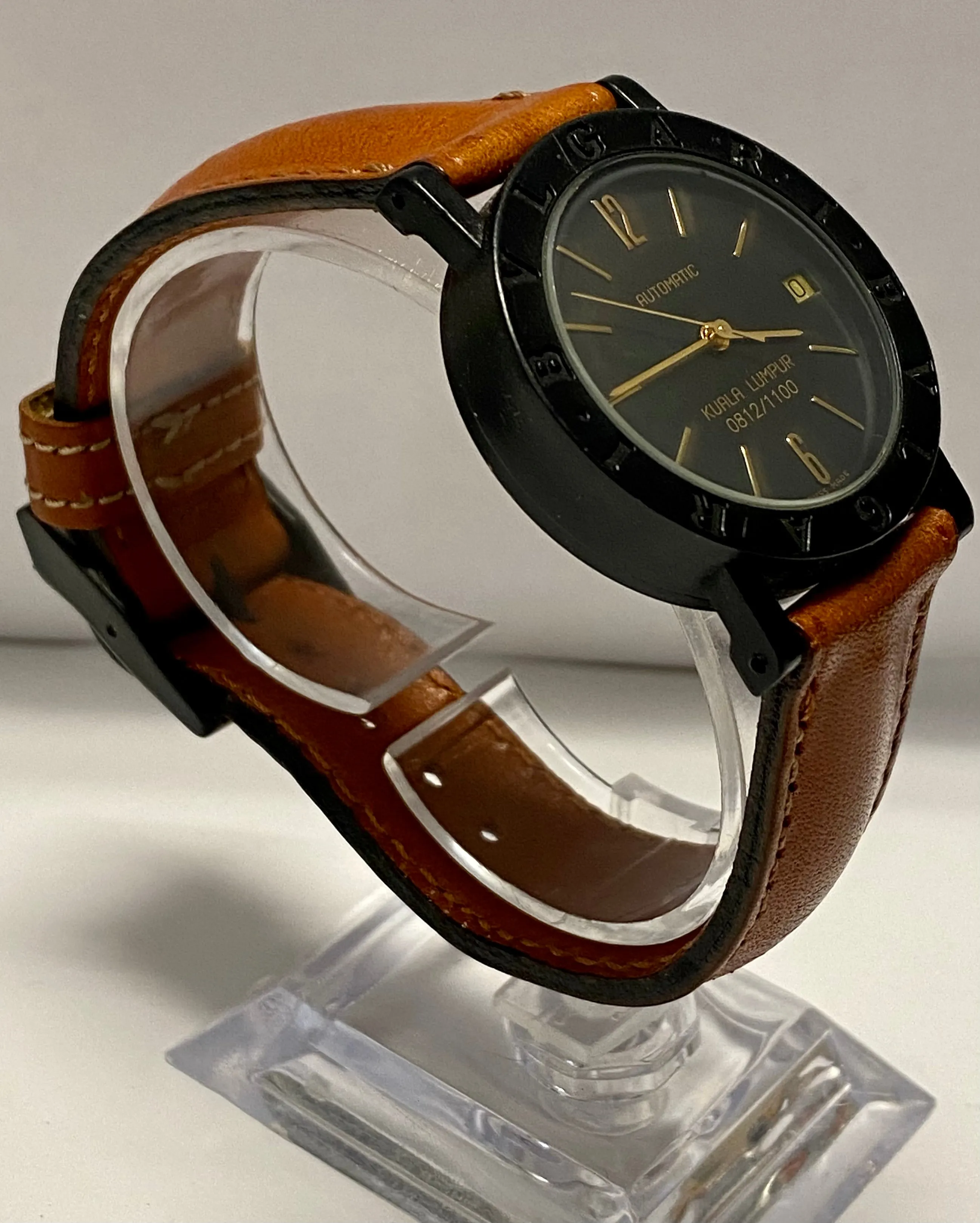 BVLGARI Kuala Lumpur #812/1100 Date Black Plastic Men's Watch - $10K APR w/ CoA!