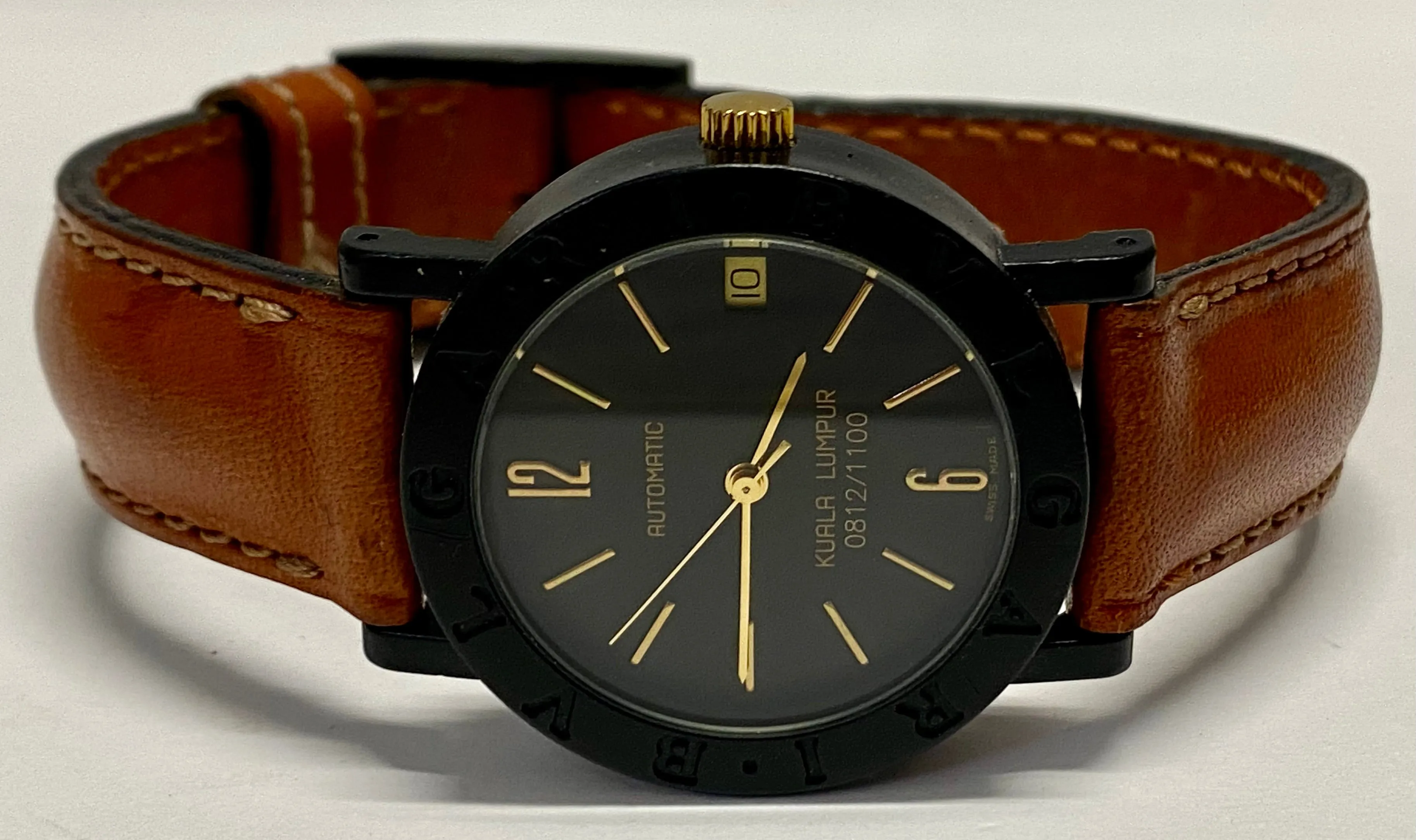 BVLGARI Kuala Lumpur #812/1100 Date Black Plastic Men's Watch - $10K APR w/ CoA!