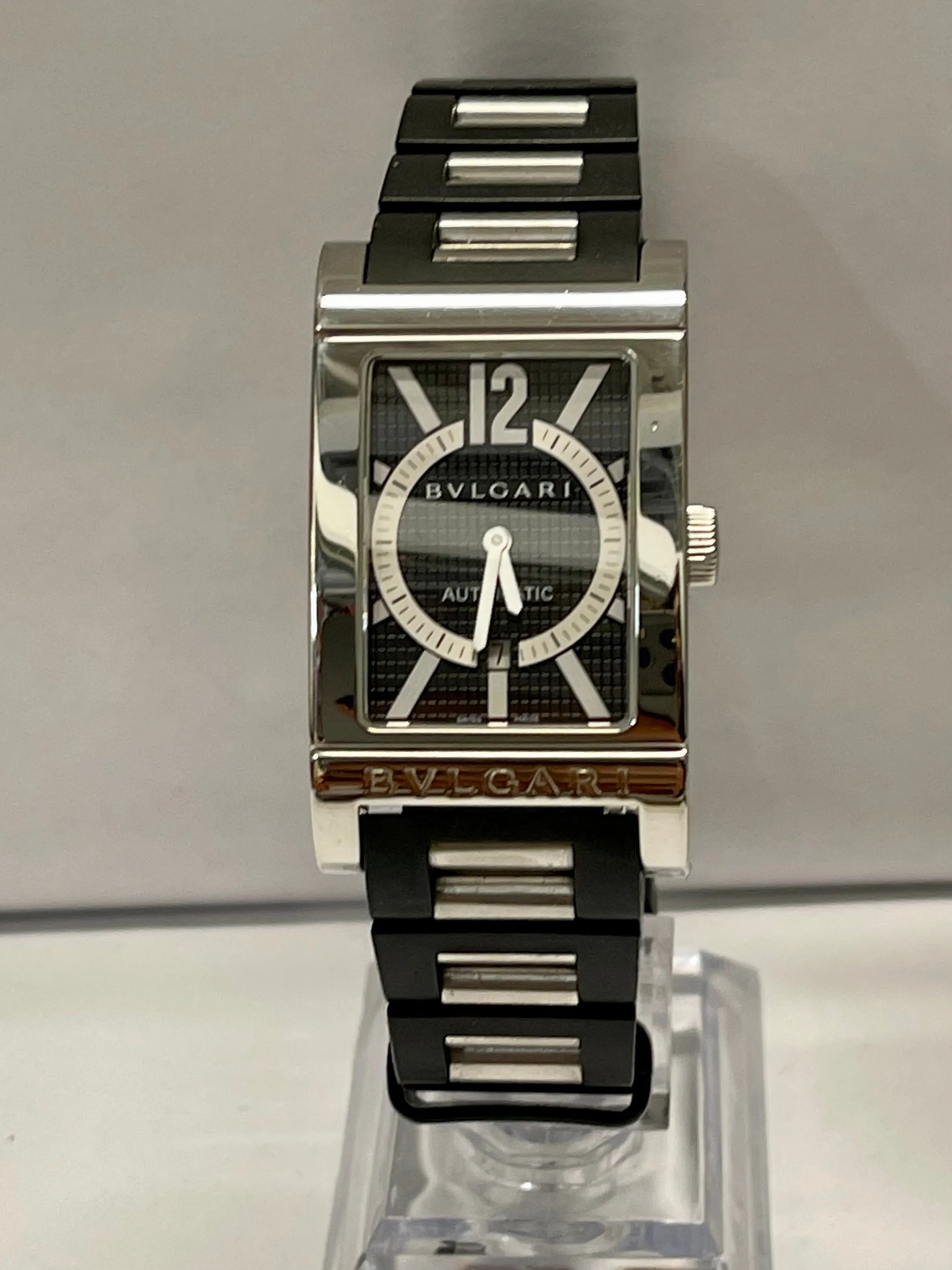 BVLGARI Rettangolo Automatic Ladies SS Watch with Date Feature - $7K APR w/ CoA!