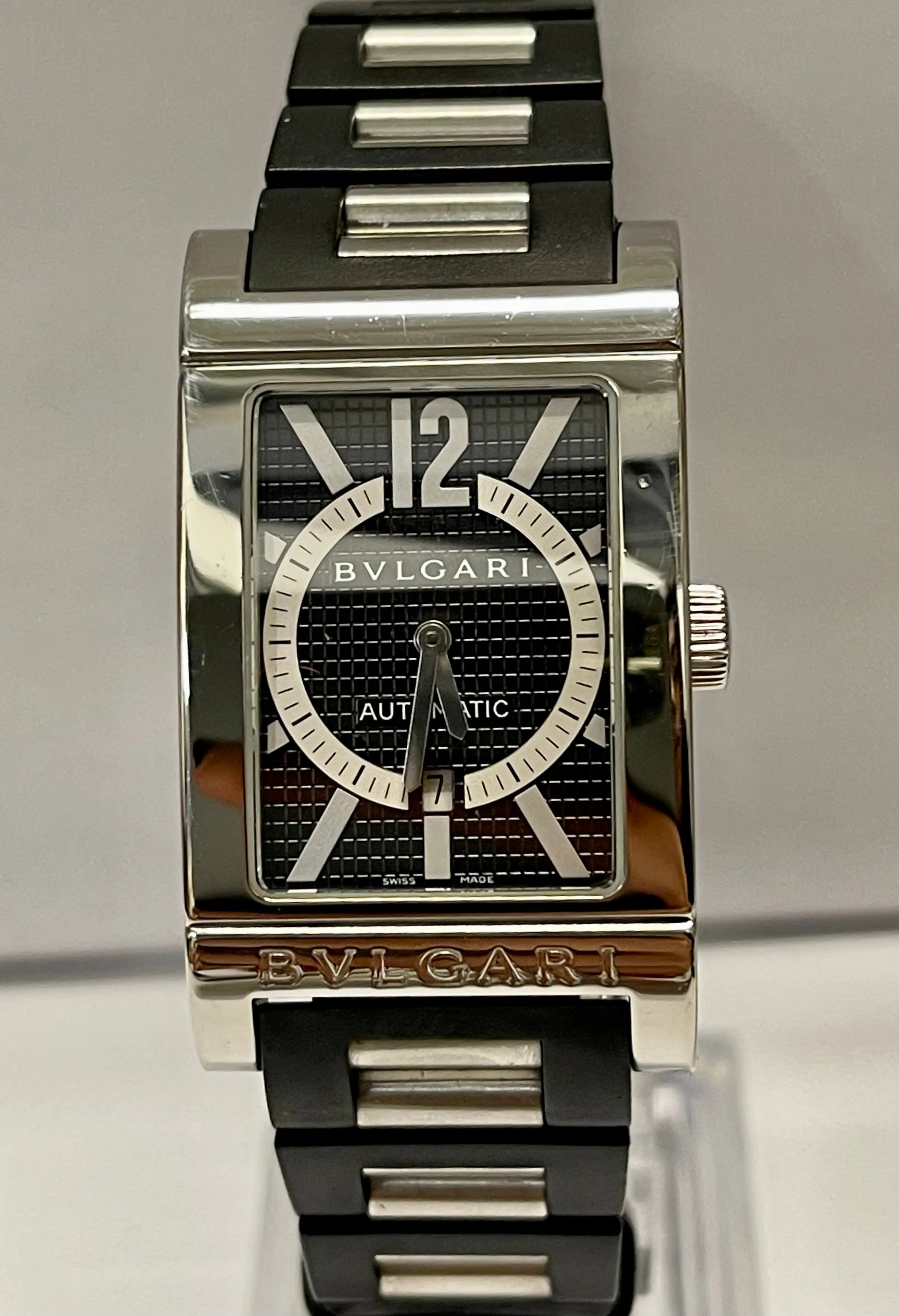 BVLGARI Rettangolo Automatic Ladies SS Watch with Date Feature - $7K APR w/ CoA!