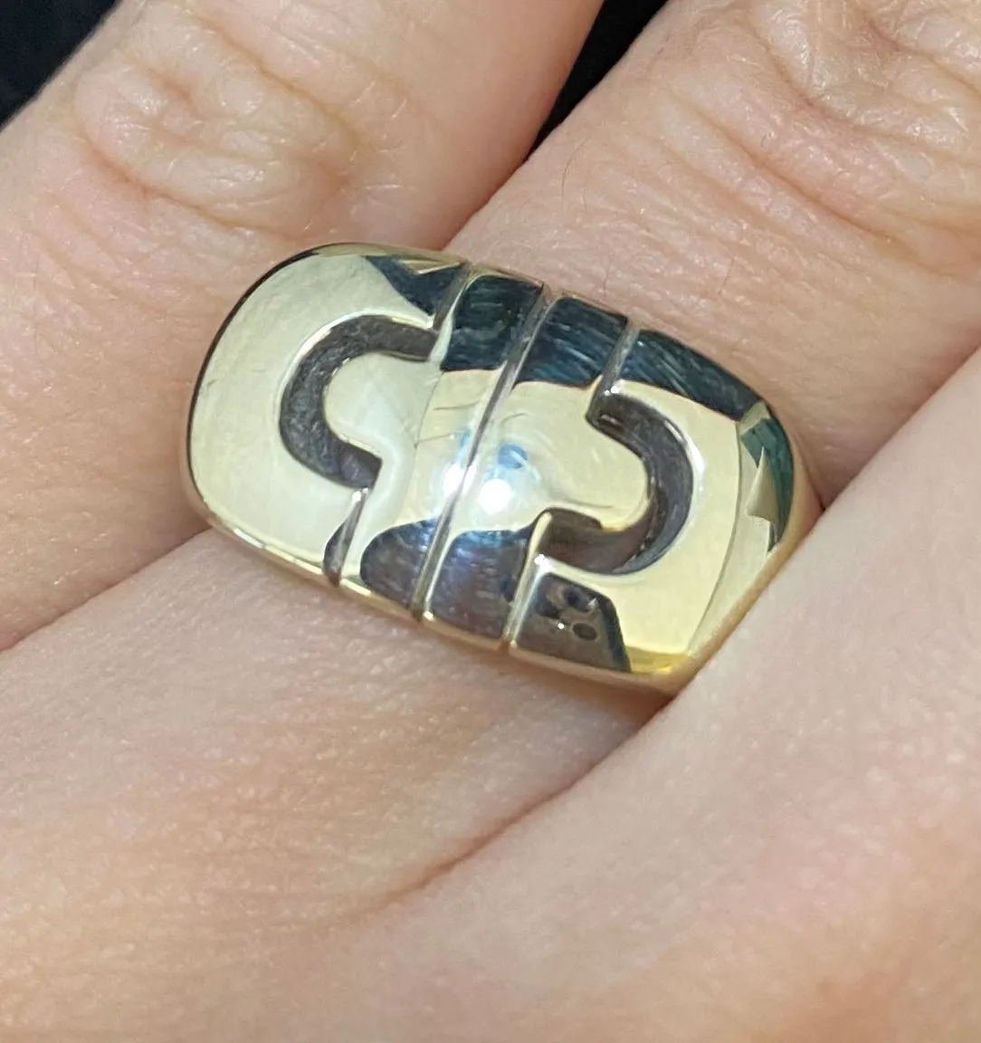 BVLGARI Vintage Design 18K White Gold Parentesi Ring - $6K Appraisal Value w/CoA}