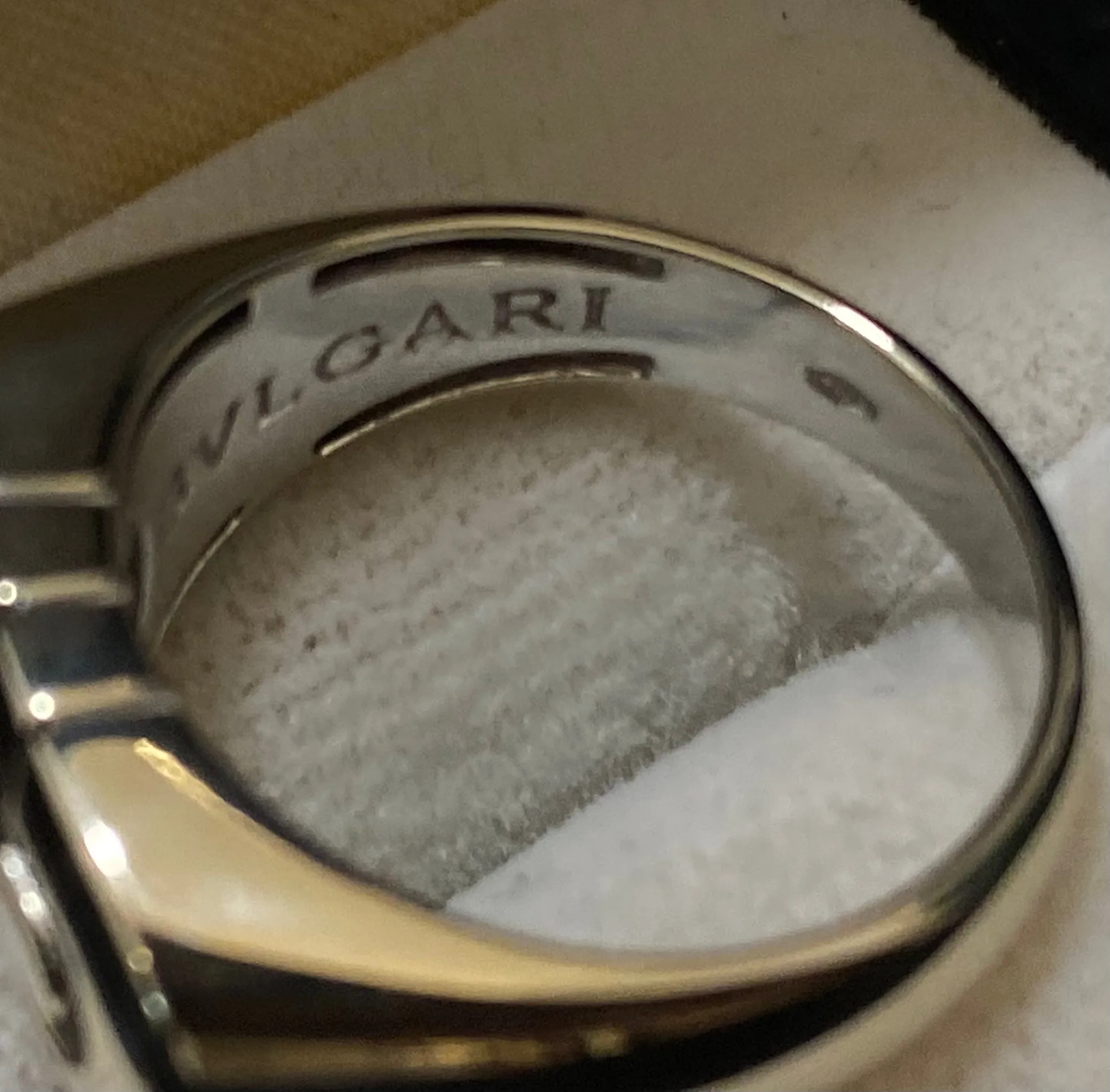 BVLGARI Vintage Design 18K White Gold Parentesi Ring - $6K Appraisal Value w/CoA}