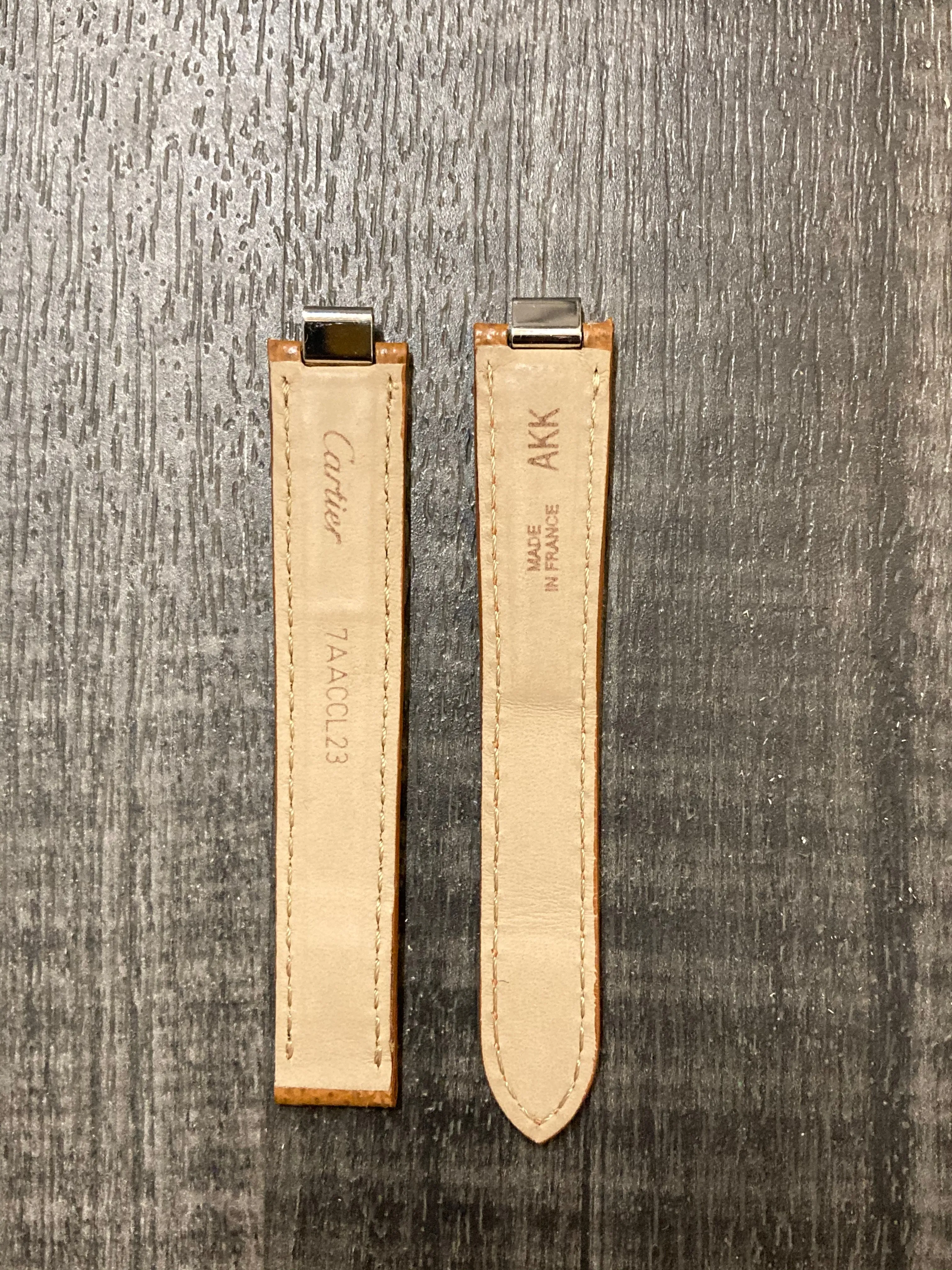 CARTIER 21 Tan Lizard Watch Strap for Deployment Buckle- $900 APR VALUE w/ CoA! ✓