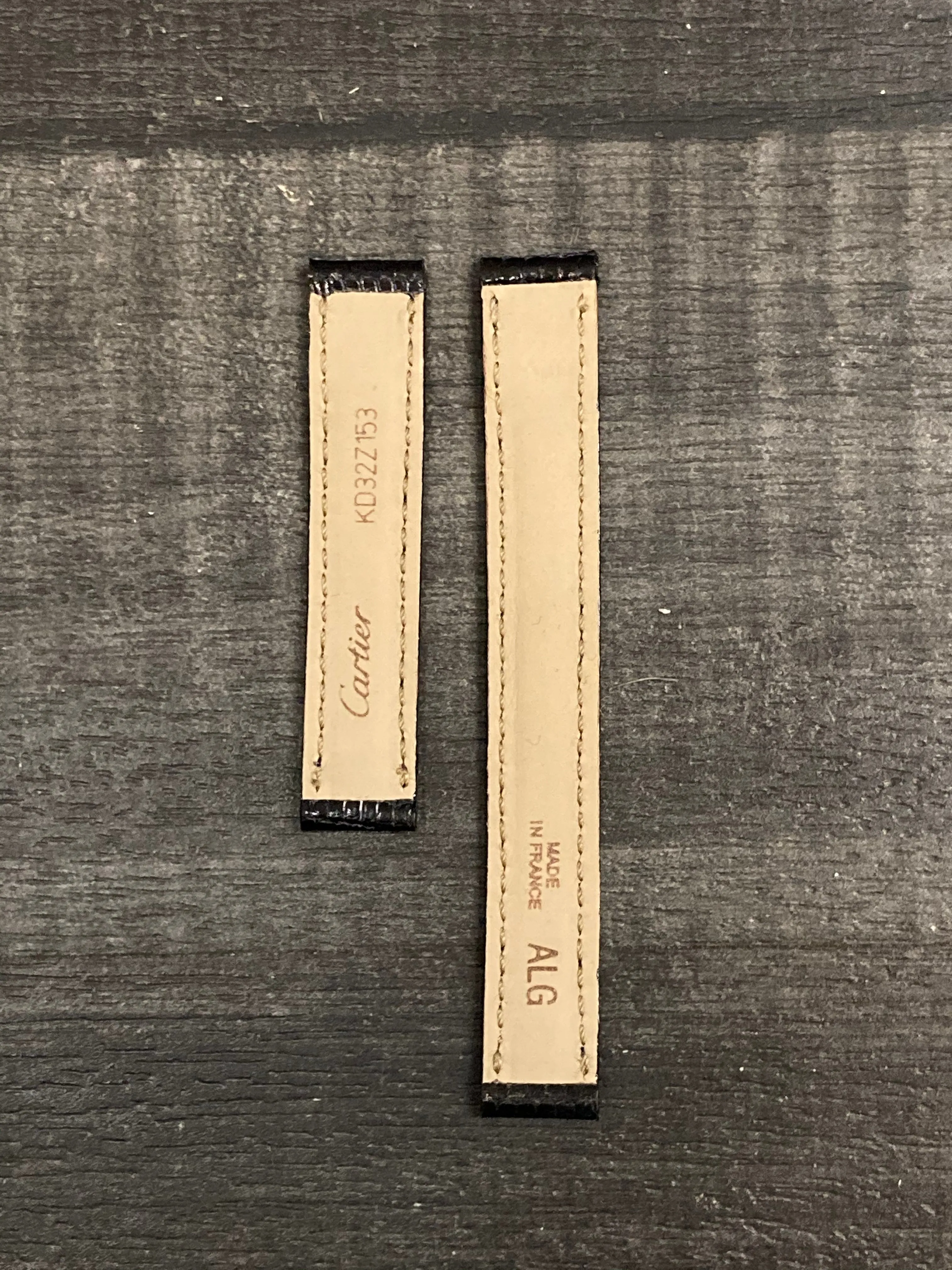 CARTIER  Black Lizard Watch Strap for Deployment - $650 APR VALUE w/ CoA! ✓