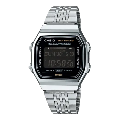 Casio Vintage Men's Bluetooth Watch Digital Dial with Silver Stainless Steel Band, ABL-100WE-1BDF