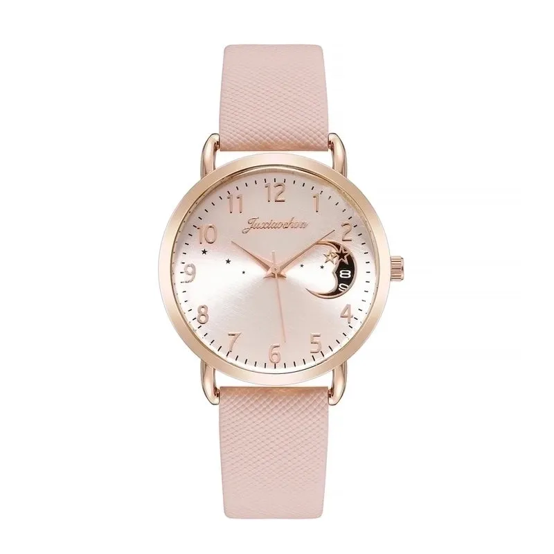 Casual Elegant Star Moon Buckle Quartz Women's Watches