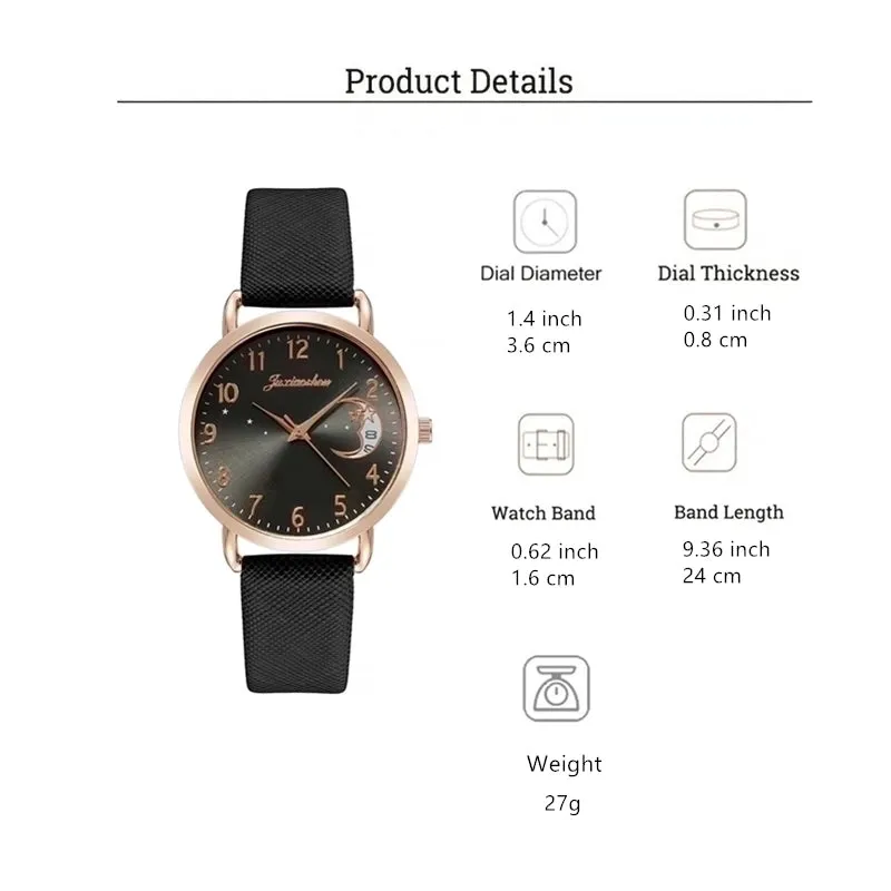 Casual Elegant Star Moon Buckle Quartz Women's Watches