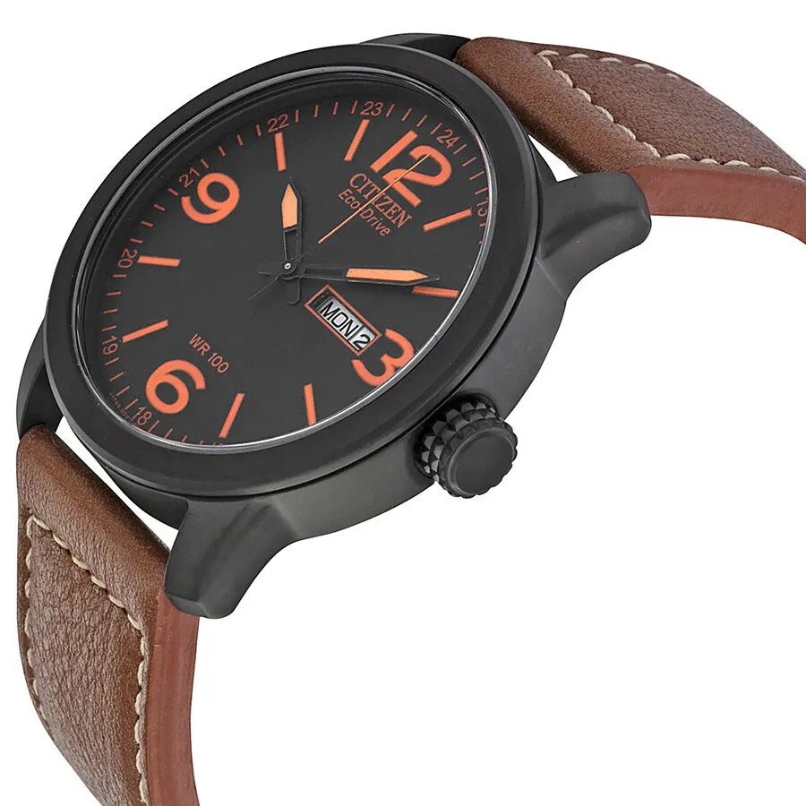 Citizen Eco Drive Black Dial Brown Leather Men's Watch BM8475-26E