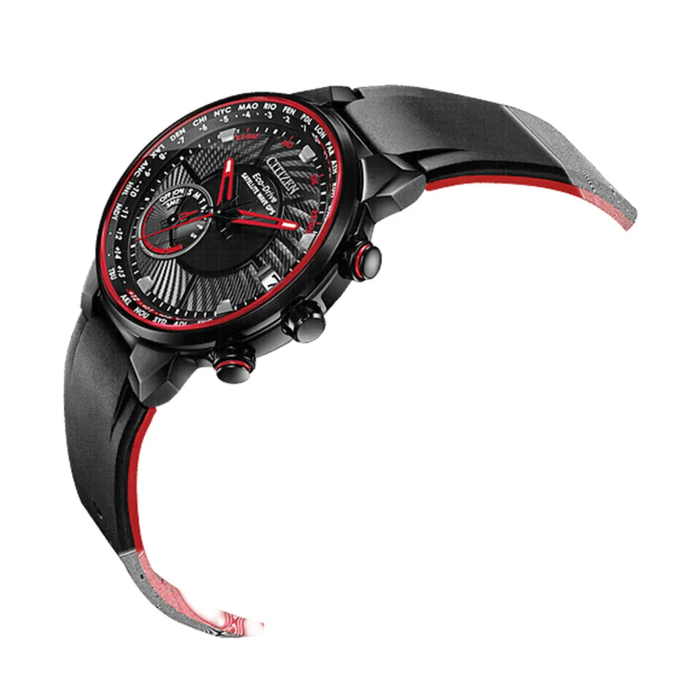 Citizen Eco-Drive GPS Mens Blue Black Satellite Band Black Ana-Digi Dial Watch - CC3039-08E