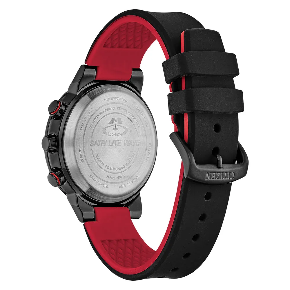 Citizen Eco-Drive GPS Mens Blue Black Satellite Band Black Ana-Digi Dial Watch - CC3039-08E