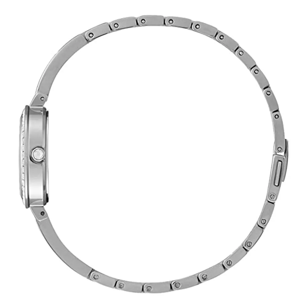 Citizen Eco-Drive Silver Mother of Pearl Dial Silhouette Crystal Stainless Steel Watch - EM0860-51D